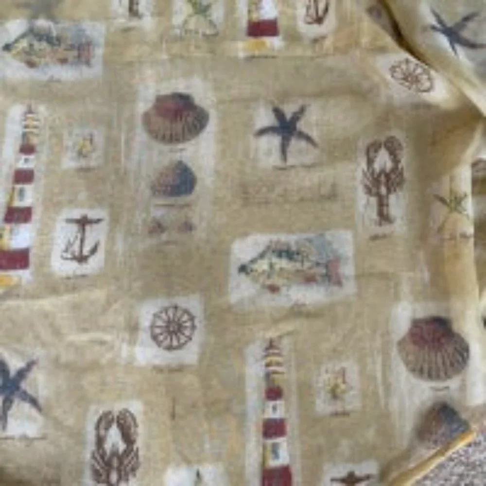 Vintage Waverly Ascot Valances Starfish Light House Beachcomber Beach 20
